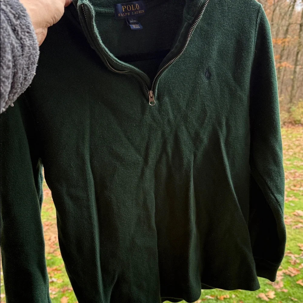 Polo Ralph Lauren Boys Forest Green Half Zip-Up Sweater 14-16